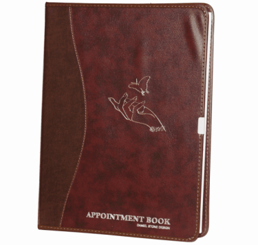 Daniel Stone 4-Column 200-Page Leather Appointment Book | Burgundy-Brown  {30/case}
