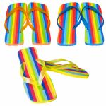 Flat Strap Rainbow Beach Sandal | Model G | Medium (7-8)  {100 pairs/case}