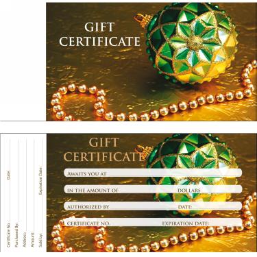 Gift Certificate | 50/book | Design 11  {40/box}