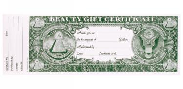 Dollar Bill Gift Certificate | 48/book   {36/box}
