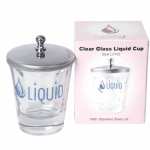 Liquid Cup 102 - Clear Glass with Lid  {144/case}