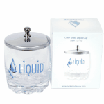 Liquid Cup 132 - Clear Glass with Lid  {144/case}
