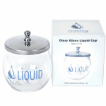 Liquid Cup 133 - Clear Glass with Lid  {144/case}
