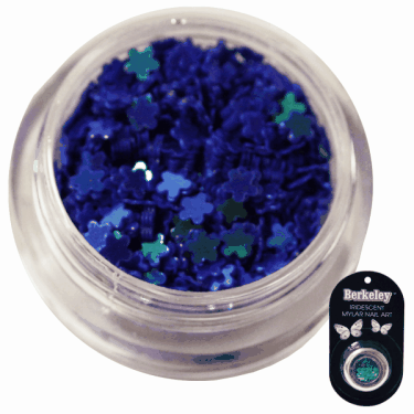 Irridescent Mylar Spangle | Full Flower | Dark Blue  {25/box}
