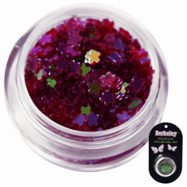 Irridescent Mylar Spangle | Full Flower | Dark Red  {25/box}