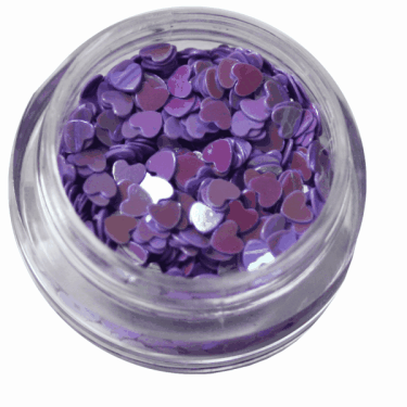 Irridescent Mylar Spangle | Full Heart | Purple  {25/box}