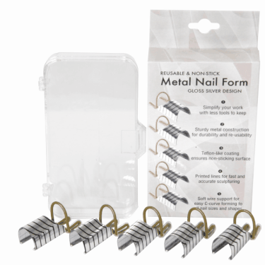 Reusable Aluminum Nail Form | Silver Design  {40/case}