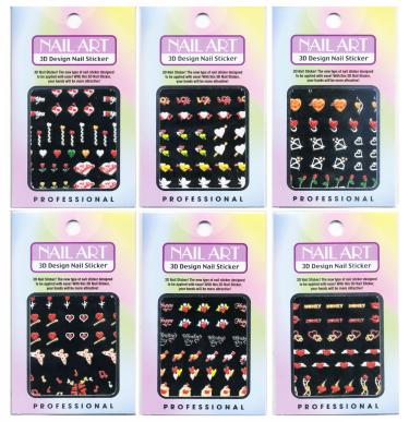 Christmas 3-D Nail Decal | 6 Assorted Stickers Set  {5 sets/bag} #2