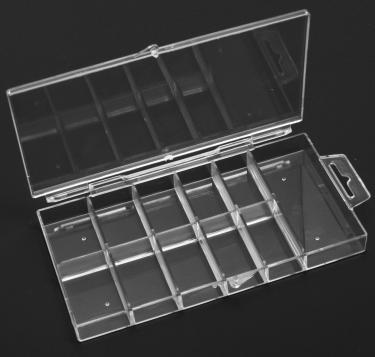 11-Slot Clear Hard Plastic Mini Tip Box  {100/case} #2