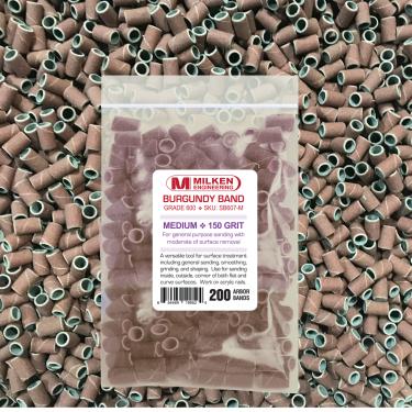 Milken Sanding Band | 200-ct Retail 4-Mil Ziplock Bag | Burgundy  {50/case} #2