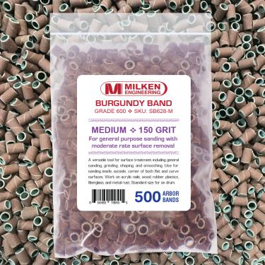 Milken Sanding Band | 500-ct Retail 4-Mil Ziplock Bag | Burgundy  {20/case} #2
