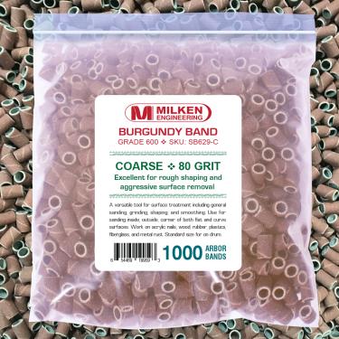 Milken Sanding Band | 1000-ct Retail 4-Mil Ziplock Bag | Burgundy  {20/case} #3