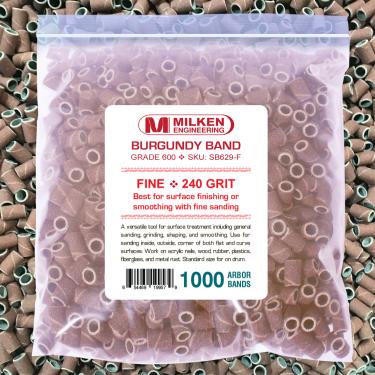 Milken Sanding Band | 1000-ct Retail 4-Mil Ziplock Bag | Burgundy  {20/case}