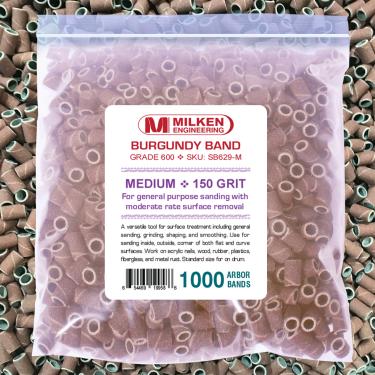 Milken Sanding Band | 1000-ct Retail 4-Mil Ziplock Bag | Burgundy  {20/case} #2