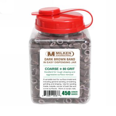 Milken Sanding Band in Easy Dispensing Jar | 450ct Jar | Dark Brown  {18 jars/case} #4