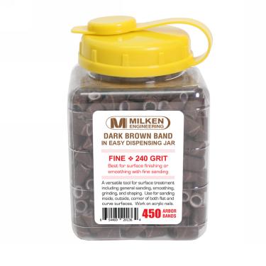 Milken Sanding Band in Easy Dispensing Jar | 450ct Jar | Dark Brown  {18 jars/case} #2