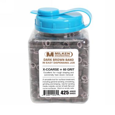 Milken Sanding Band in Easy Dispensing Jar | 450ct Jar | Dark Brown  {18 jars/case} #5