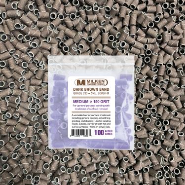 Milken Sanding Band | 100-ct Retail 4-Mil Ziplock Bag | Dark Brown  {100/case} #2