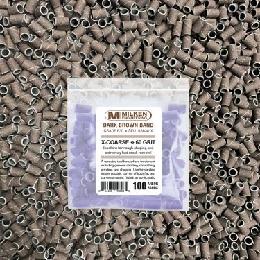 Milken Sanding Band | 100-ct Retail 4-Mil Ziplock Bag | Dark Brown  {100/case} #4