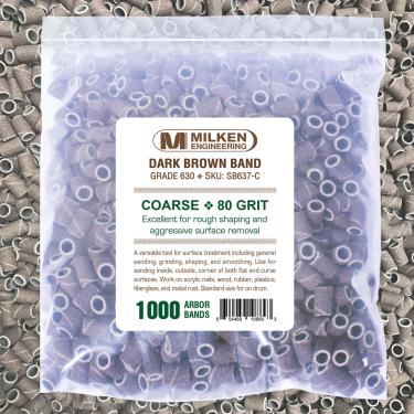 Milken Sanding Band | 1000-ct Retail 4-Mil Ziplock Bag | Dark Brown  {20/case} #3
