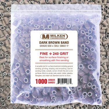 Milken Sanding Band | 1000-ct Retail 4-Mil Ziplock Bag | Dark Brown  {20/case}