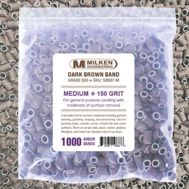 Milken Sanding Band | 1000-ct Retail 4-Mil Ziplock Bag | Dark Brown  {20/case} #2