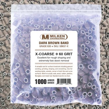 Milken Sanding Band | 1000-ct Retail 4-Mil Ziplock Bag | Dark Brown  {20/case} #4