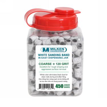 Milken Sanding Band in Easy Dispensing Jar | 450ct Jar | White    {18 jars/case} #4