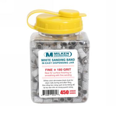 Milken Sanding Band in Easy Dispensing Jar | 450ct Jar | White    {18 jars/case} #2