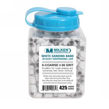 Milken Sanding Band in Easy Dispensing Jar | 450ct Jar | White    {18 jars/case} #5