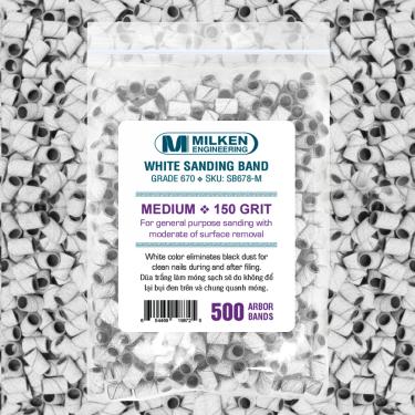 Milken Sanding Band | 500-ct Retail 4-Mil Ziplock Bag | White  {20/case} #2