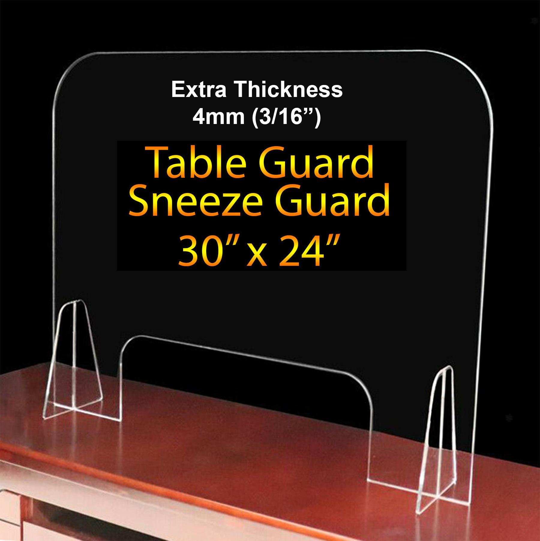 Acrylic Table Shield | 76x60cm | 30"x24" | Extra Thick: 4mm (3/16")   {10/case}