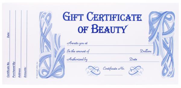 Beauty Salon Gift Certificate 314 | 24/book