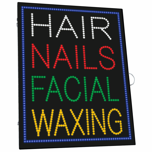 2-In-1 Led Sign || NAILS FACIAL WAXING with frame