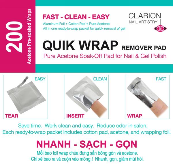 Clarion Pure Acetone Gel Remover Aluminum Quik-Wrap | 200ct #2