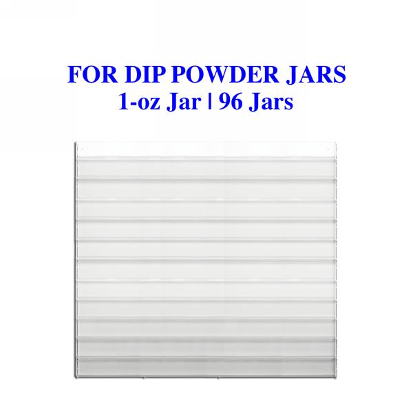 Dip Powder Wall-Mounted Acrylic Rack | 1-oz Jar | 96-Jars