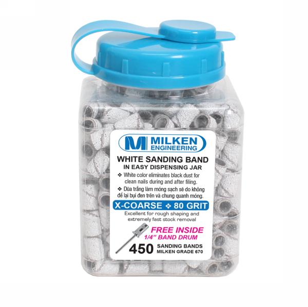 Milken Sanding Band in Easy Dispensing Jar | 450ct Jar | White #5