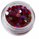 Irridescent Mylar Spangle | Full Heart | Dark Red