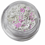 Irridescent Mylar Spangle | Hollow Star | White Pearl