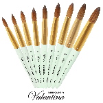 Valentino Kolinsky | Pastel Blue Wood | Gold Ferrule