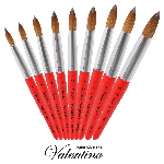Valentino Kolinsky | Red Wood | Chrome Ferrule