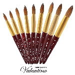 Valentino Kolinsky | Red Cherry Wood | Gold Ferrule