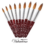 Valentino Kolinsky | Red Cherry Wood | Chrome Ferrule