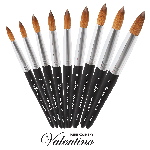 Valentino Kolinsky | Black Wood | Chrome Ferrule