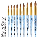 Monte Carlo Kolinsky | Blue Marble Acrylic | Gold Ferrule