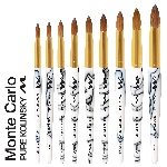 Monte Carlo Kolinsky | White Marble Acrylic | Gold Ferrule