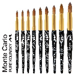 Monte Carlo Kolinsky | Black Marble Acrylic | Gold Ferrule