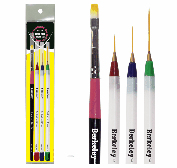 Berkeley 4 Style Set Nail Art Brush Set
