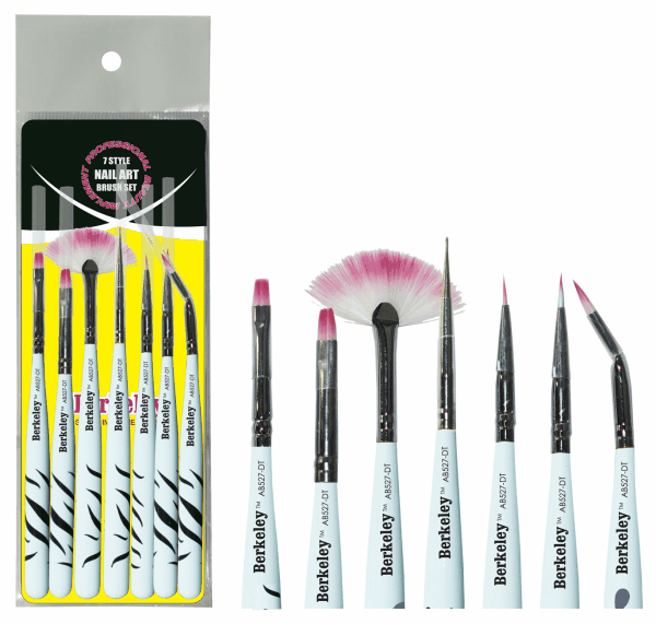 Berkeley 7 Style Set Nail Art Brush Set | Zebra