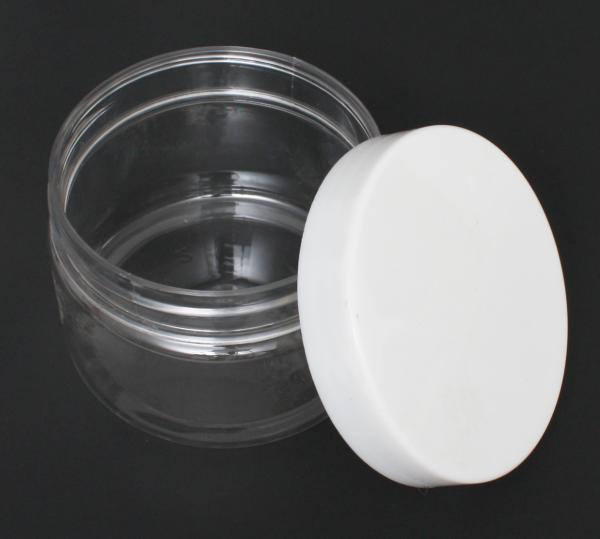 Thin-Walled Clear PET Round Jar with White Cap | 120ml ~4oz